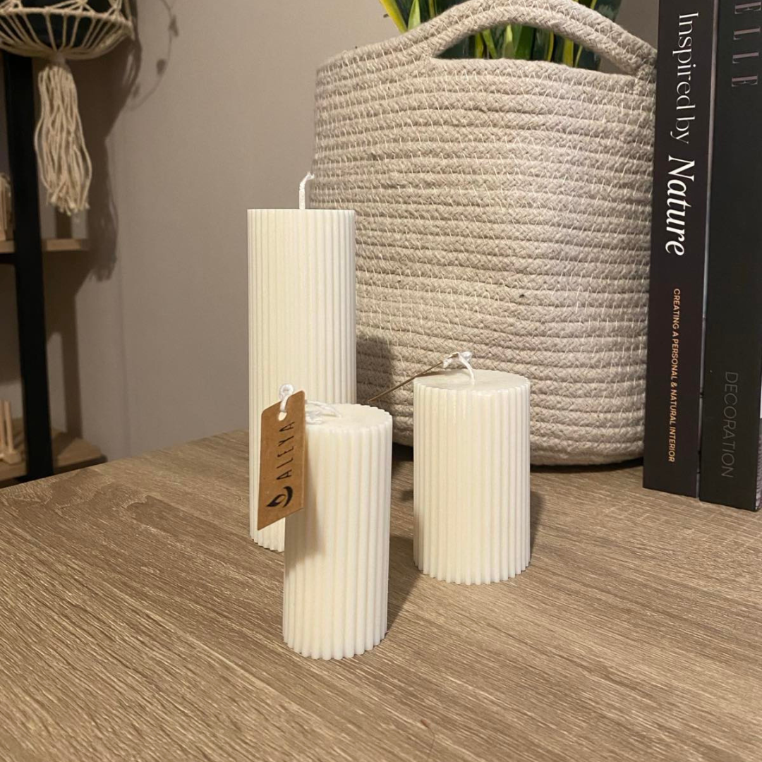 Ribbed soy scented candles